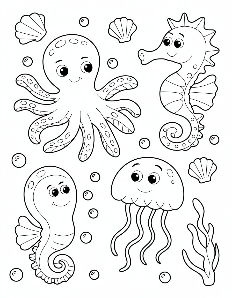 Marine Life Collage